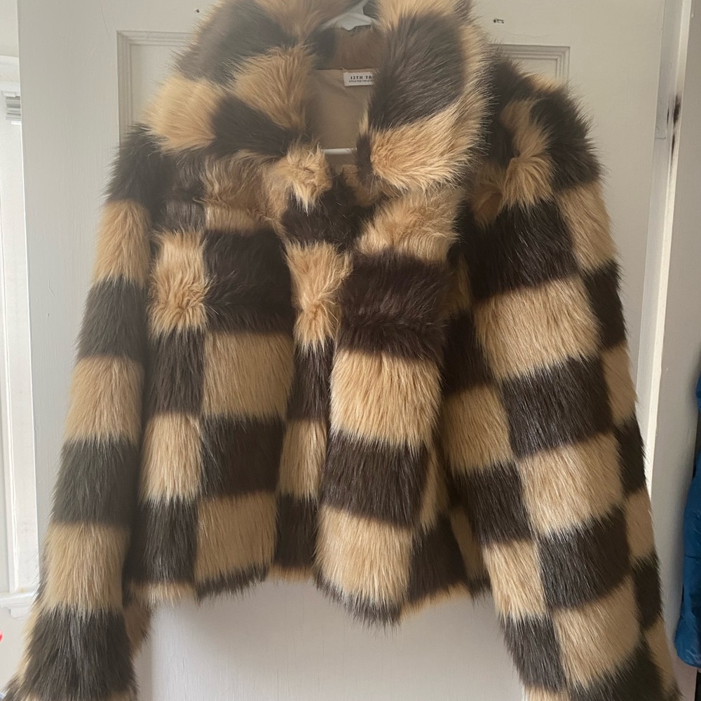 12th Tribe Brown and Tan Teddy Jacket